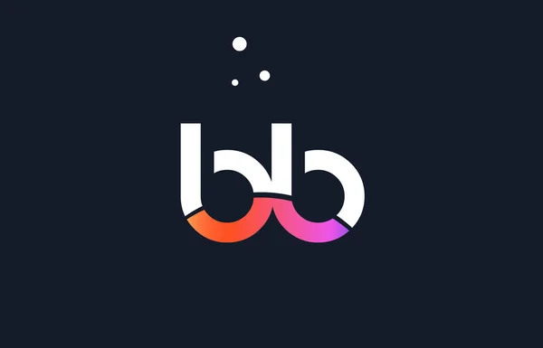 BB b b růžová fialová bílá modrá abeceda dopis logo ikonu templat — Stockový vektor