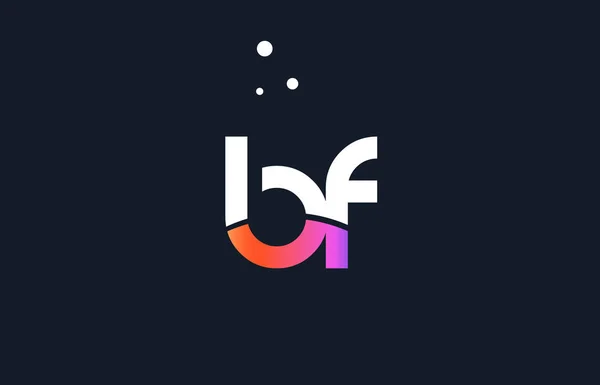 BF b f rosa lila vit blå alfabetet brev logo ikon templat — Stock vektor
