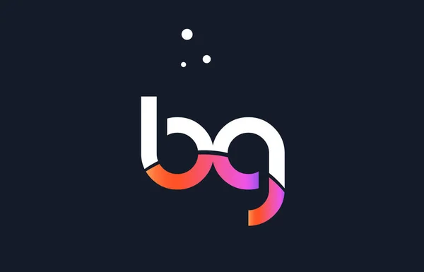 Bg b g rosa púrpura blanco azul alfabeto letra logotipo icono plantilla — Vector de stock