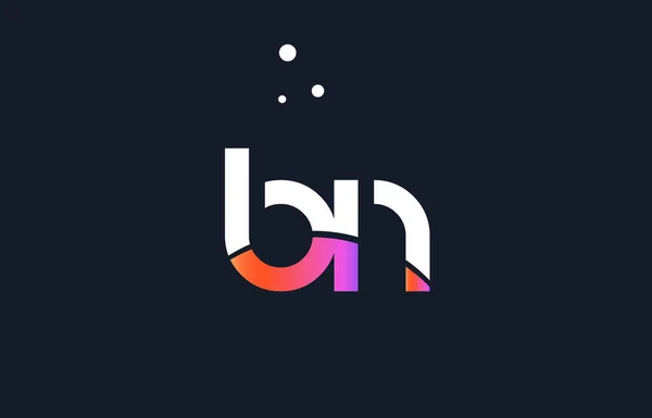 Bn b n pink purple white blue alphabet letter icon templat — стоковый вектор