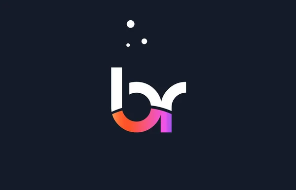 BR b r růžová fialová bílá modrá abeceda dopis logo ikonu templat — Stockový vektor