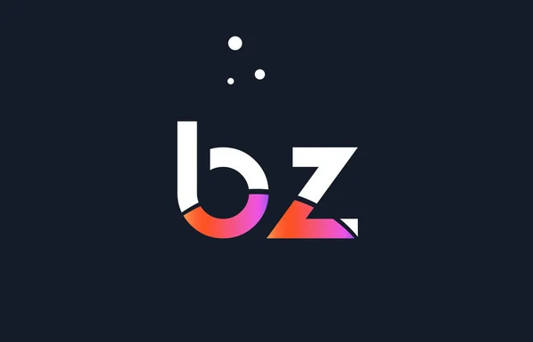 Bz b z rosa púrpura blanco azul alfabeto letra logotipo icono plantilla — Vector de stock