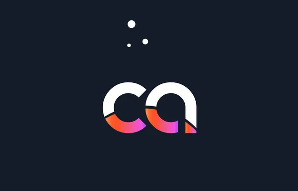 CA c een roze paars wit blauw alfabet letter logo pictogram templat — Stockvector
