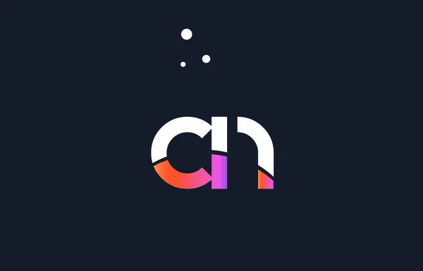 CN c n růžová fialová bílá modrá abeceda dopis logo ikonu templat — Stockový vektor