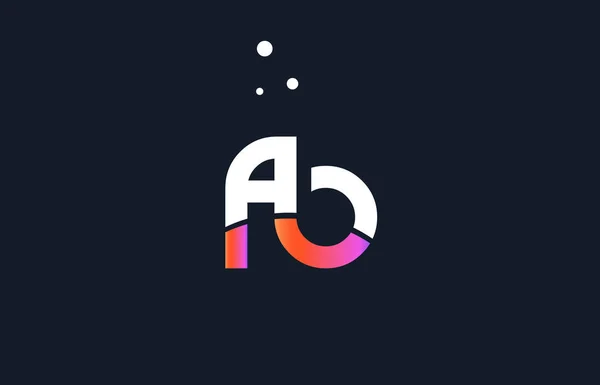 Fb f b  pink purple white blue alphabet letter logo icon templat — Stock Vector
