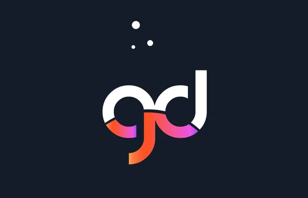GD g d roze paars wit blauw alfabet letter logo pictogram templat — Stockvector