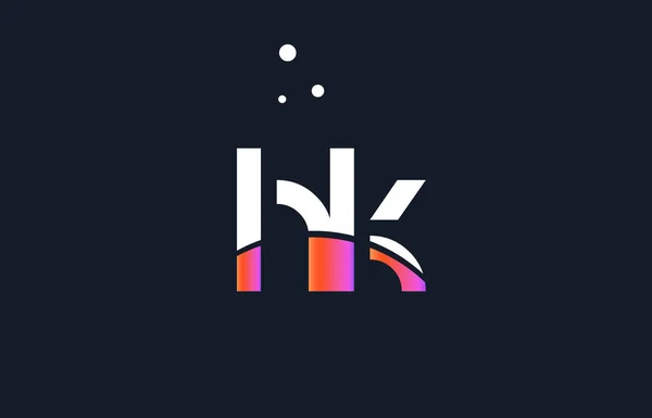 HK h k růžové fialové bílá modrá abeceda dopis logo ikonu templat — Stockový vektor