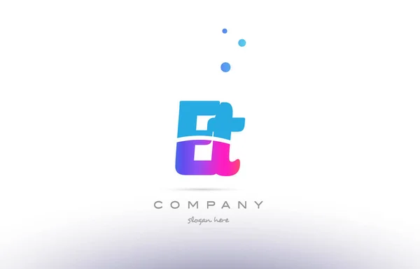 Et e t  pink blue white modern alphabet letter logo icon templat — Stock Vector