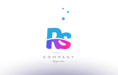 RS r s pembe mavi beyaz modern Alfabe harf logo simge templat