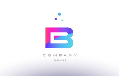 b yaratıcı pembe mavi modern Alfabe harf logo simge şablonu