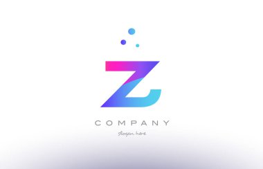 z yaratıcı pembe mavi modern Alfabe harf logo simge şablonu