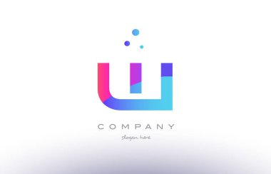 w yaratıcı pembe mavi modern Alfabe harf logo simge şablonu