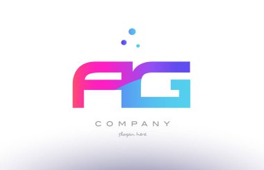 ag a g  creative pink blue modern alphabet letter logo icon temp clipart