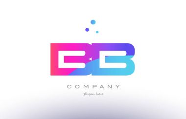 bb b b yaratıcı pembe mavi modern Alfabe harf logo simge temp