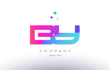 b y yaratıcı pembe mavi modern Alfabe harf logo simge temp tarafından