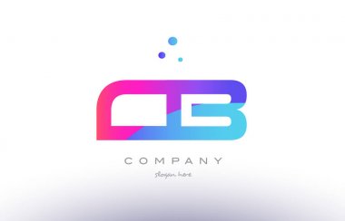 CB c b yaratıcı pembe mavi modern Alfabe harf logo simge temp