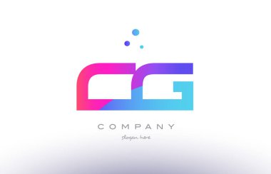 CG c g yaratıcı pembe mavi modern Alfabe harf logo simge temp