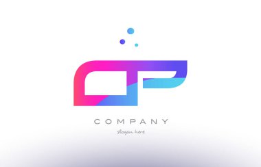 CP c p yaratıcı pembe mavi modern Alfabe harf logo simge temp