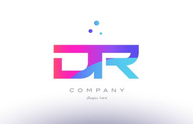Dr d r yaratıcı pembe mavi modern Alfabe harf logo simge temp