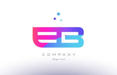 EB e b yaratıcı pembe mavi modern Alfabe harf logo simge temp