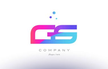GS g s yaratıcı pembe mavi modern Alfabe harf logo simge temp