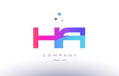 ha h yaratıcı pembe mavi modern Alfabe harf logo simge geçici