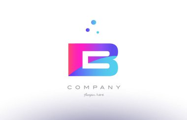 IB ben b yaratıcı pembe mavi modern Alfabe harf logo simge temp