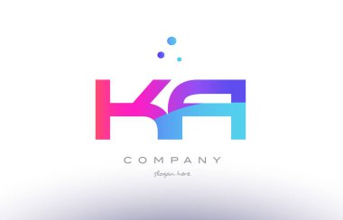 ka k yaratıcı pembe mavi modern Alfabe harf logo simge geçici