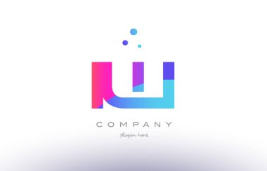 IW ben w yaratıcı pembe mavi modern Alfabe harf logo simge temp