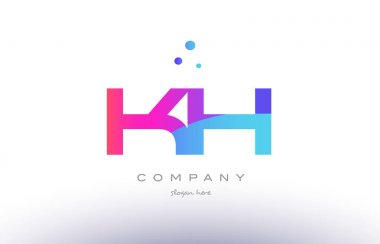 KH k s yaratıcı pembe mavi modern Alfabe harf logo simge temp