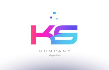 KS k s yaratıcı pembe mavi modern Alfabe harf logo simge temp
