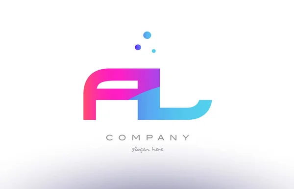 Al a l  creative pink blue modern alphabet letter logo icon temp — Stock Vector