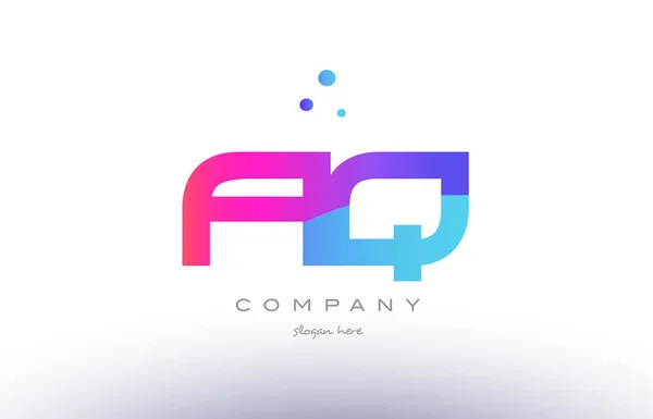 Aq a q  creative pink blue modern alphabet letter logo icon temp — Stock Vector
