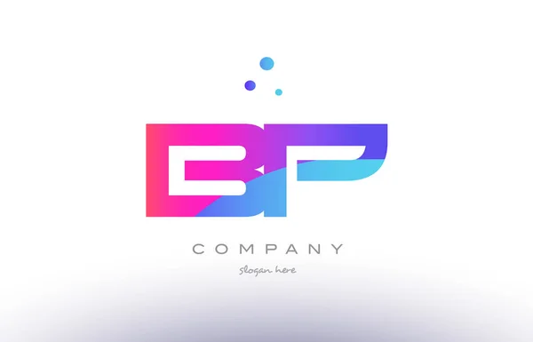 Bp b p  creative pink blue modern alphabet letter logo icon temp — Stock Vector