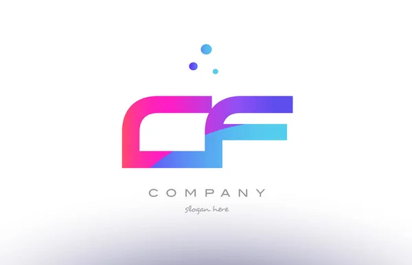 Cf c f  creative pink blue modern alphabet letter logo icon temp — Stock Vector