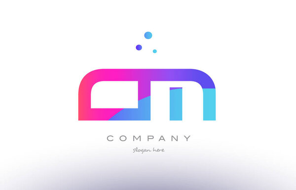 cm c m creative pink blue modern alphabet letter icon temp
