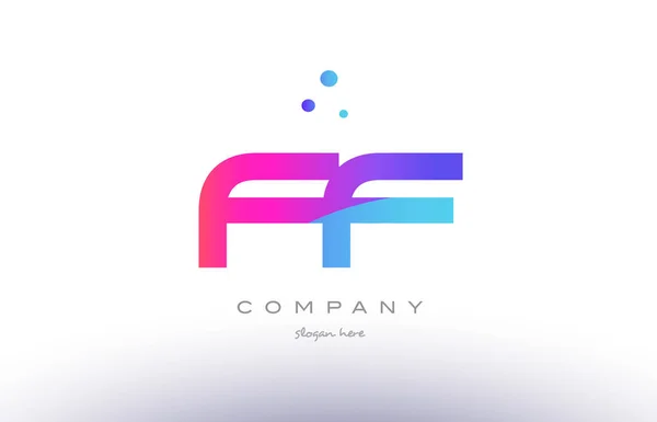 Ff f f  creative pink blue modern alphabet letter logo icon temp — Stock Vector