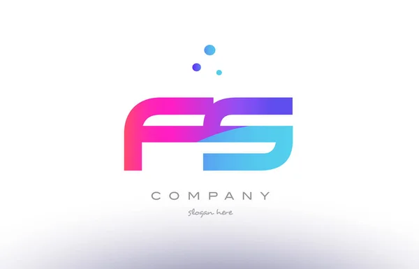 Fs f s  creative pink blue modern alphabet letter logo icon temp — Stock Vector