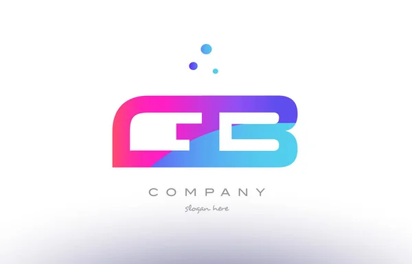 Gb g b  creative pink blue modern alphabet letter logo icon temp — Stock Vector