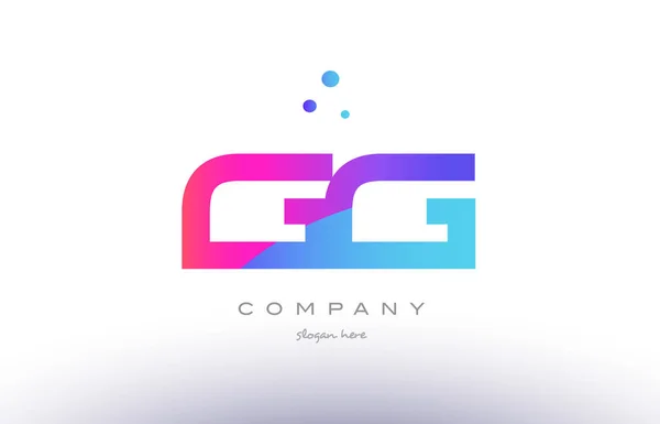 Gg g g kreatív rózsaszín kék modern ábécé levél logó ikon temp — Stock Vector