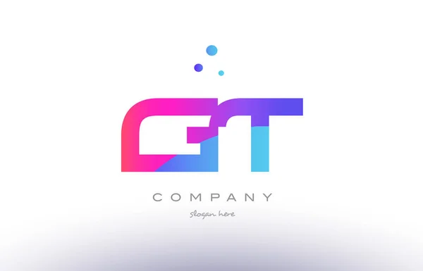 Gt g t criativo rosa azul moderno alfabeto letra logotipo ícone temp — Vetor de Stock