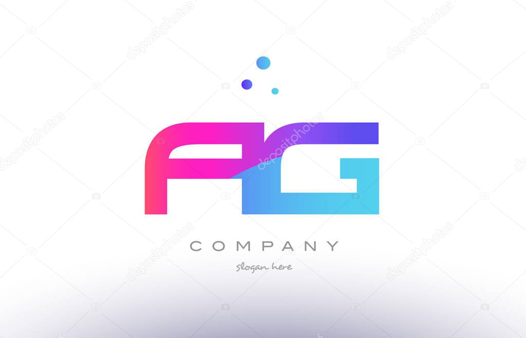 ag a g  creative pink blue modern alphabet letter logo icon temp