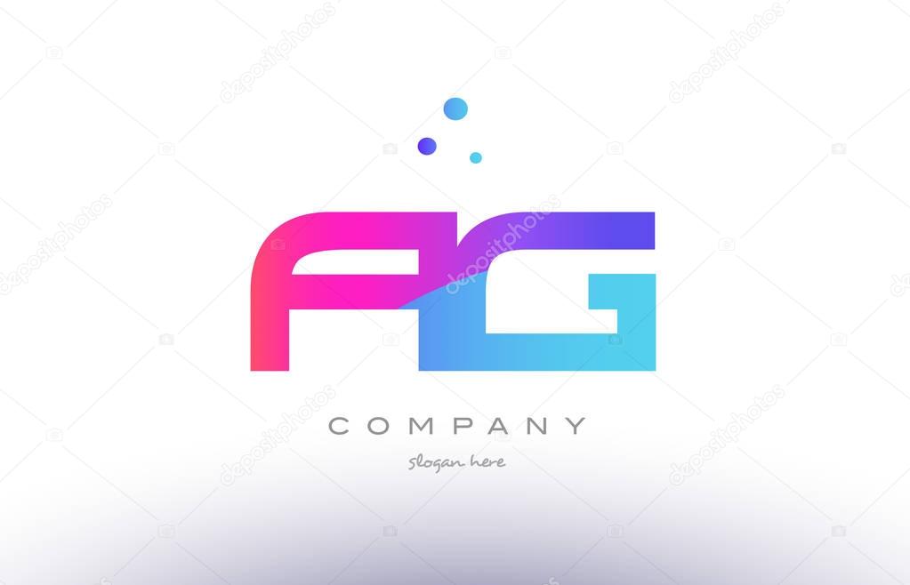 Ag a g  creative pink purple blue modern dots creative alphabet gradient company letter logo design vector icon template