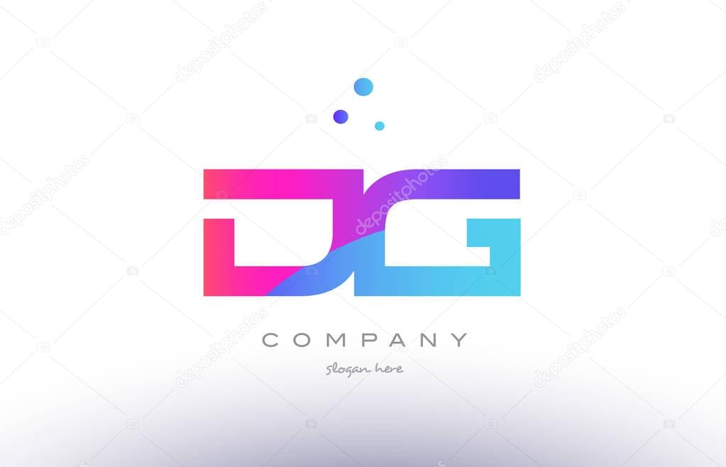 Dg d g  creative pink purple blue modern dots creative alphabet gradient company letter logo design vector icon template