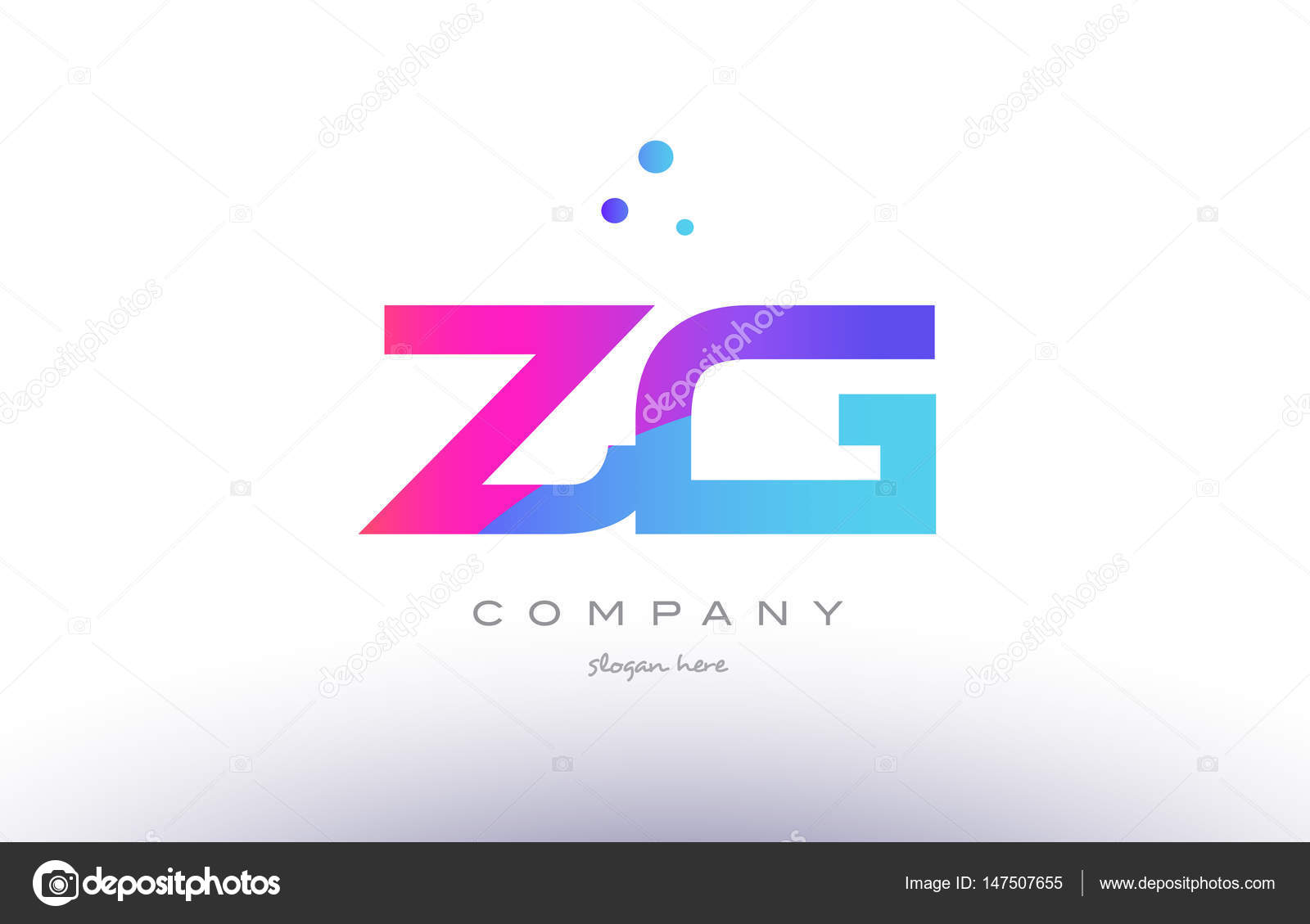 Zg Z G Creative Pink Blue Modern Alphabet Letter Logo Icon Temp Vector Image By C Dragomirescu Vector Stock