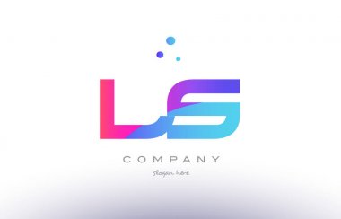 ls l s yaratıcı pembe mavi modern Alfabe harf logo simge temp