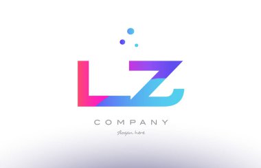 LZ l z yaratıcı pembe mavi modern Alfabe harf logo simge temp