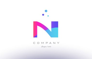 ni n ben yaratıcı pembe mavi modern Alfabe harf logo simge temp