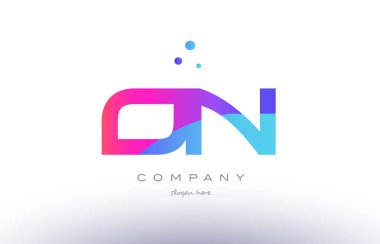 o n yaratıcı pembe mavi modern Alfabe harf logo simge temp üzerinde