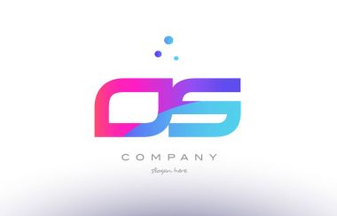 OS o s yaratıcı pembe mavi modern Alfabe harf logo simge temp